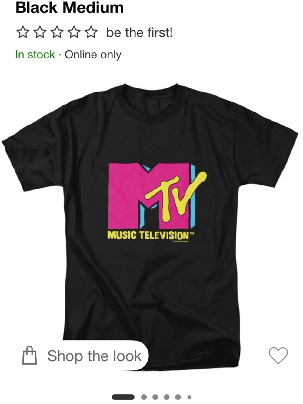MTV Logo T-Shirt Adult Medium Black Retro 90s Style Gildan Heavy Cotton Graphic